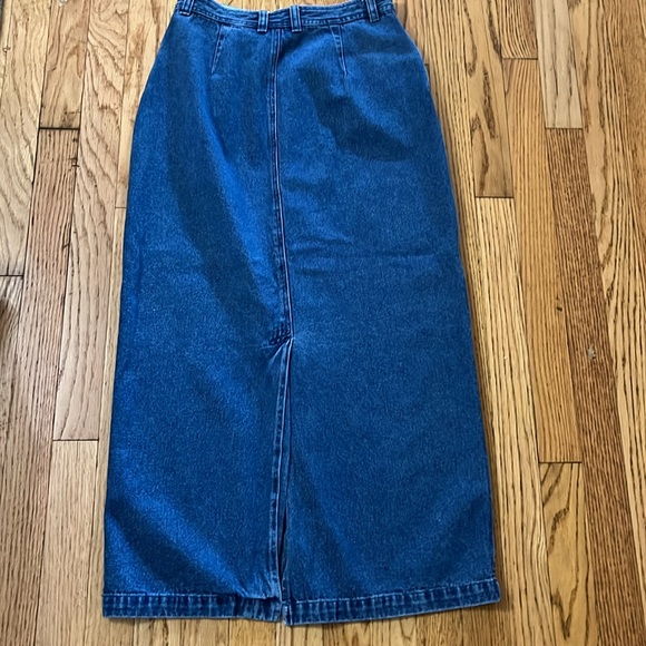 Christopher & Banks Long Front Button Up Denim Maxi Skirt Pencil High Waist Sz 6 - Picture 6 of 8